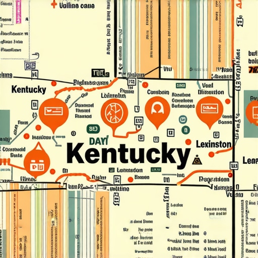 Kentucky Map for Local SEO Optimization Map of Kentucky with Lexington highlighted for local SEO