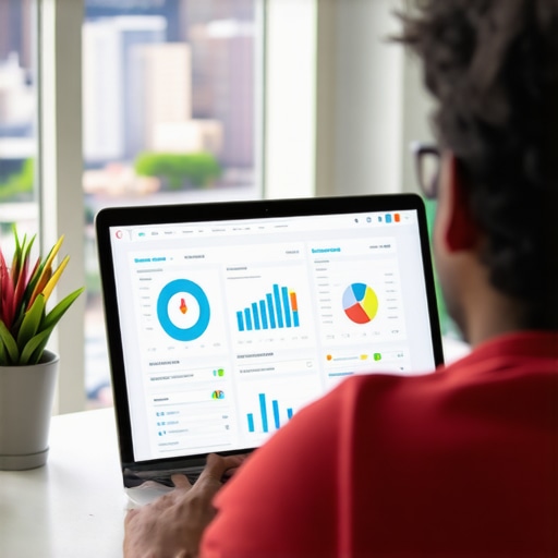 Effective Tools for Long-term Local SEO Maintenance Person analyzing local SEO data on laptop with Lexington background