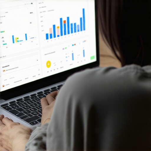 Person analyzing local SEO and Google Maps rankings with specialized software.