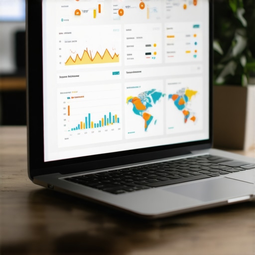 Local SEO Analytics Dashboard Laptop showing SEO analytics and Google Maps insights