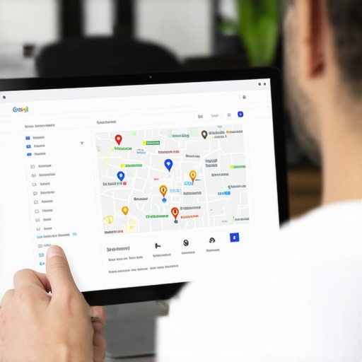 Optimizing Google Maps Profile A person optimizing a Google My Business profile on a desktop computer.