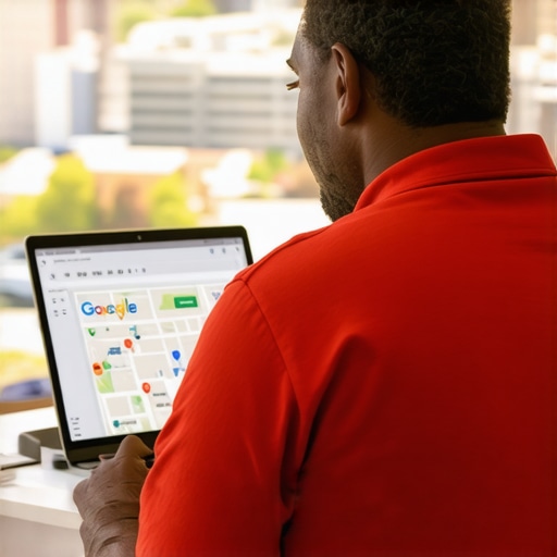 Business owner optimizing Google My Business profile in Lexington