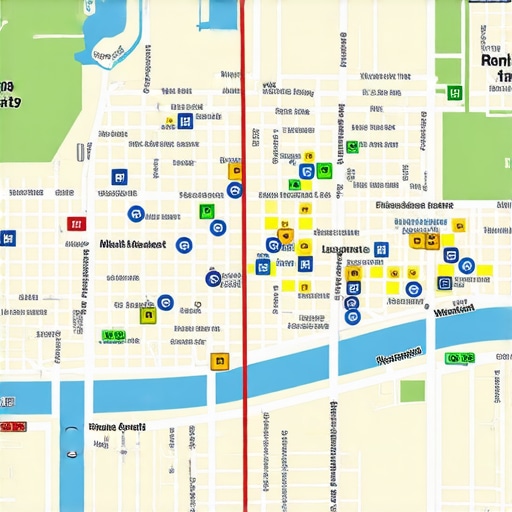 Lexington Kentucky Local Business Map Map illustration showing Lexington Kentucky with local business icons and rankings