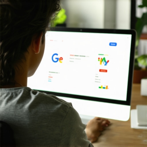 Lexington Kentucky business owner updating Google My Business profile on computer.