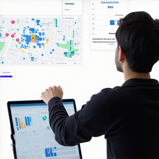 SEO Dashboard Monitoring Lexington Rankings Person reviewing Lexington local SEO performance metrics on a digital screen