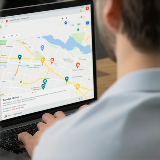 Business owner reviewing Kentucky local SEO data on laptop