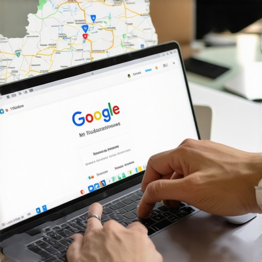 Optimizing GMB Data for Kentucky Businesses Person editing GMB profile with Kentucky map