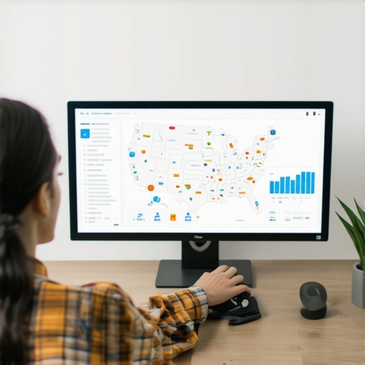A professional reviewing Kentucky local SEO and Google Maps data on a computer